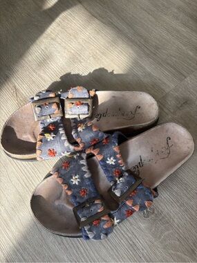 Free People Double Buckle Cork Sandals